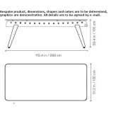 Rectangular dining table with a steel and glass top Rechnitz