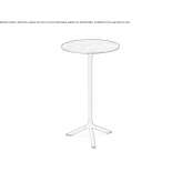 Steel high table with a 3-star base Inwood