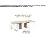 Extendable rectangular onyx table Ummern