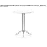 Round MDF table with 4-star base Uruapan