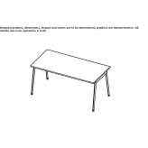 Rectangular table Andenne