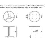 Round table made of steel and wood Letham