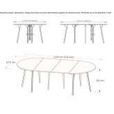 Round wood veneer and metal table Barahona