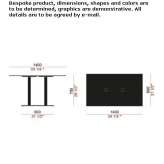 Rectangular table made of HPL with a cast iron base Wenonah