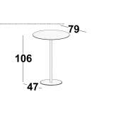 Round high table made of HPL Podivin