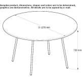 Round wood veneer and metal table Barahona