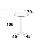 Round high table made of HPL Podivin