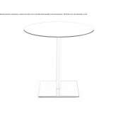 Round MDF table with 4-star base Podivin