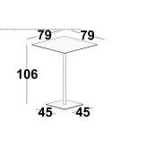 Square high table made of HPL Podivin