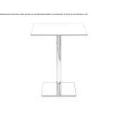 Square table made of HPL with a 4-star base Podivin