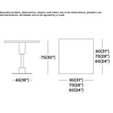 Square table made of solid wood Bancali