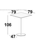 Round high table made of HPL Podivin