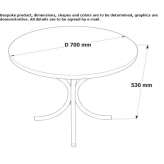 Round table in mahogany and metal Lasko