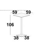 Square high table made of MDF Podivin