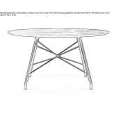 Round table in stainless steel and wood Jengen