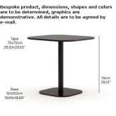 Square steel table Bjursas