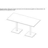 Rectangular table Andenne