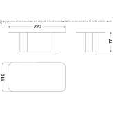 Rectangular table made of marble and wood veneer Camoapa