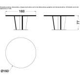 Round table in marble and wood veneer Camoapa