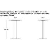 Oval high table made of steel and wood Latour