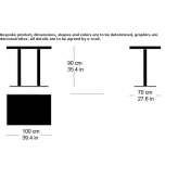 Rectangular high table made of solid wood Bechet