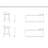 Rectangular high table made of solid wood Adendorf