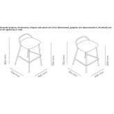 High steel stool with footrest, stackable Bojszowy