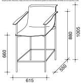 High stool with armrests and backrest Corni