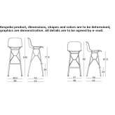 High polypropylene stool with backrest Nitro