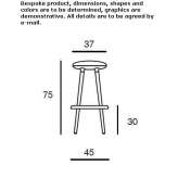 High beech stool with footrest Sabattus