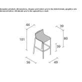 High stool made of aluminum and PVC Nisipari