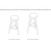 Solid wood bar stool Fermo