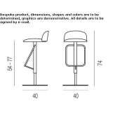 A stool with adjustable height and backrest Lode