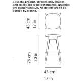 Tall wooden stool with integrated cushion Dzhubga