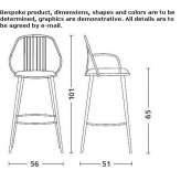 Steel stool with armrests Hiersac