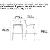 High stool with integrated cushion Stirling