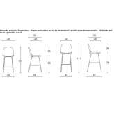 High polypropylene stool with backrest Gaiano