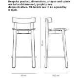 Oak bar stool with backrest Lota