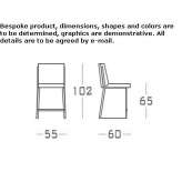 High leather stool with backrest Gelenau