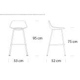 Wysoki, wielowarstwowy stołek drewniany z podnóżkiem w nowoczesnym stylu Anif