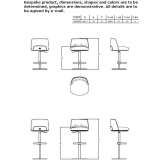 High, leather stool with height adjustment and gas lift Burlats