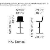 Height-adjustable swivel bar stool Herran