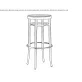 Tall bar stool with a seat made of sugar cane Sarrians