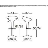 Swivel aluminum stool with height adjustment and footrest Golkoy