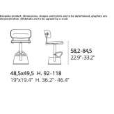 High stool with footrest Camilaca