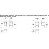 High, fabric stool with backrest Staric