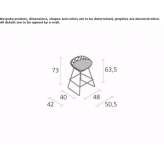 Powder-coated steel stool on a sled base Barba