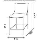 High stool with footrest Corni
