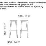 Wooden stool with footrest Yardimci