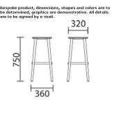 Wooden stool with footrest Yardimci